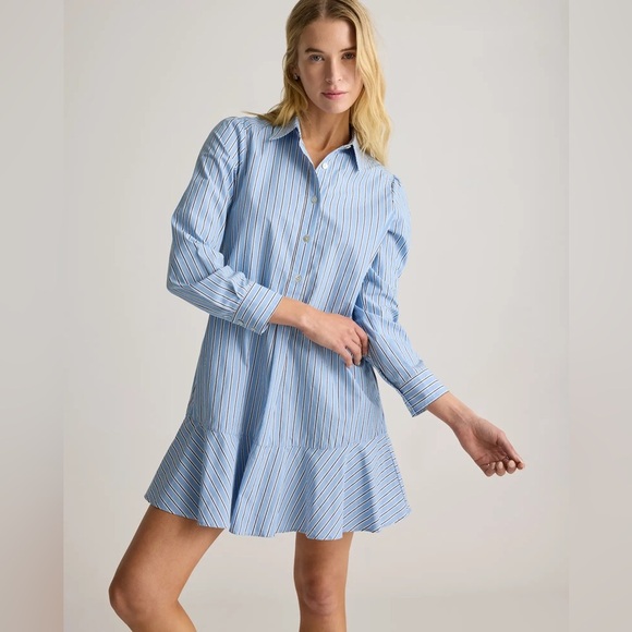 Quince 100% Organic Cotton Poplin Drop Waist Shirt Dress , sz : small - Picture 2 of 14